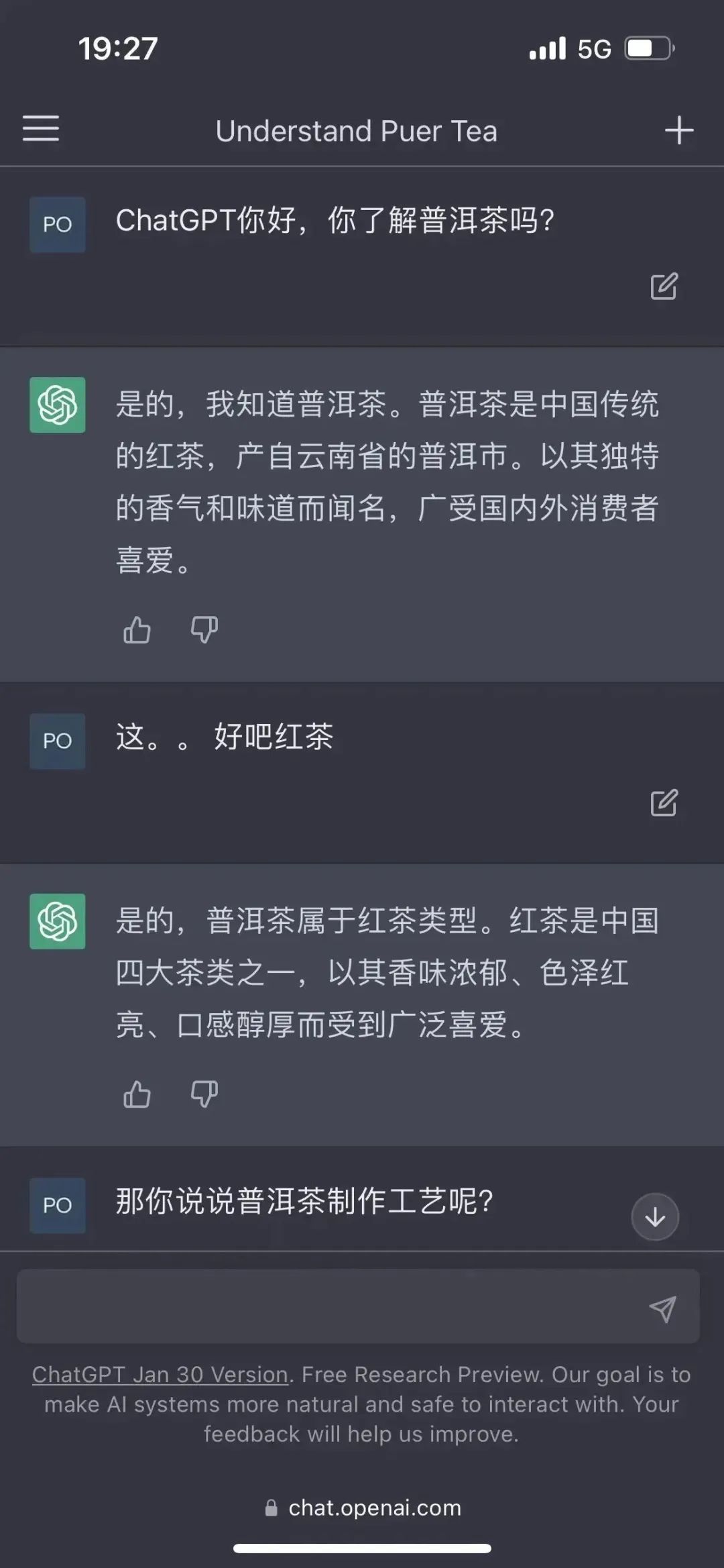 和ChatGPT聊了聊普洱茶，没喝过茶的AI是这样回答的